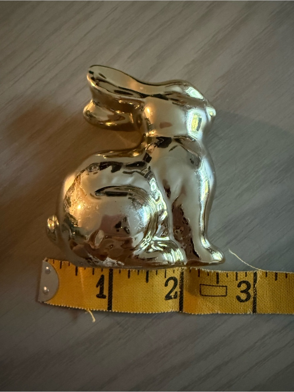 Gold Ceramic Bunny Figurine - Decorative Home Accent